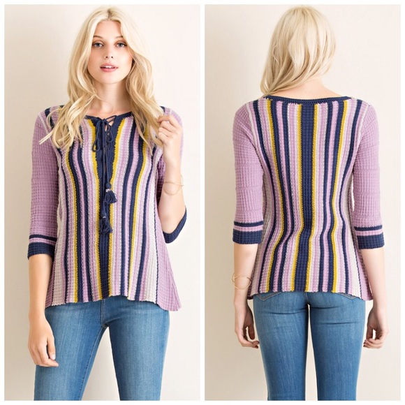 💕LAST 1! Gorgeous Lavender Striped Top! - Picture 3 of 3